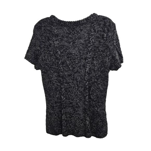 BCBGMaxAzria Short sleeve Knit Button Up Grey Cardigan Size Medium - Picture 3 of 7